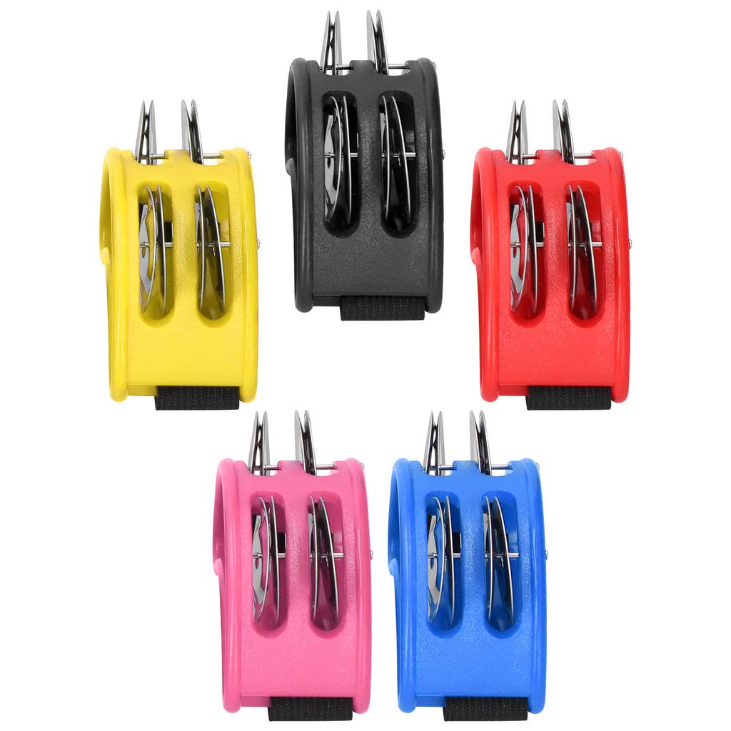 5Pcs Foot Tambourine 2?Row Half Moon Shaped Metal Jingles Percussion Musical Instrument