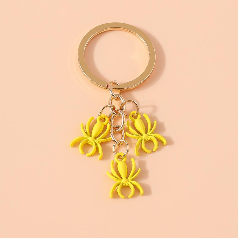 New Enamel Spider Keychain Animal Keyring Pendants for Car Key Holder Women Girl Handbag Decor DIY Jewelry Gift
