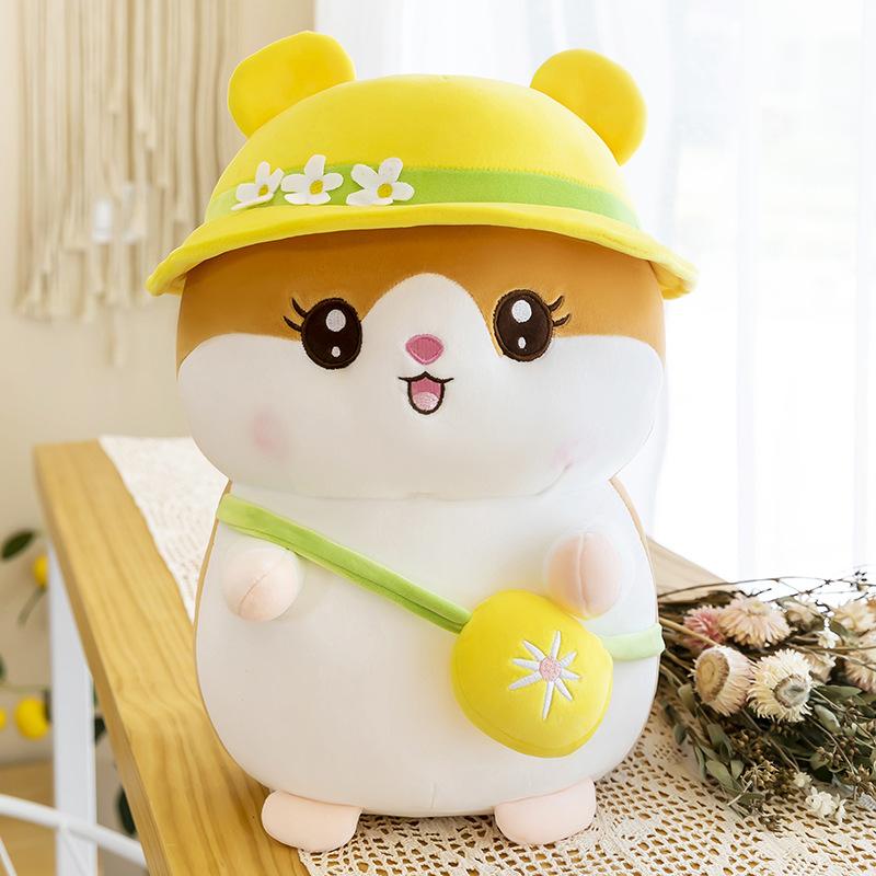 New Cute Summer Hamster Plush Throw Pillow Big Doll Mouse Plush Toy Children and Girls Doll Gift