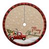 Christmas Tree Skirt with 2D Embroidery- Digital Print for Holiday Festive Decoration