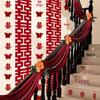 Double Happiness Stair Decor: Rustic Wedding Handrail & Wall Garland Set