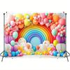 Rainbow Arch with Venus Balloon Background for Party Decorations and Celebrations - No Power Needed Polyester Material