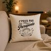 Housse de Coussin J’peux pas j’ai Parapente J'peux pas minimaliste | Coton Canvas Fairtrade 305 g/m² Zip Invisible Taille 50×50 cm
