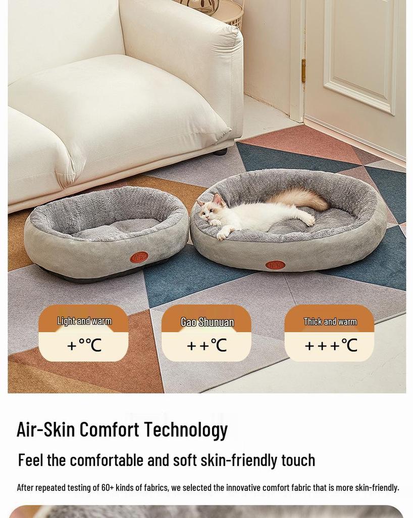 Four Seasons Dog Cushion: Cozy Winter Bed for Medium & Small Dogs, Cat Nest