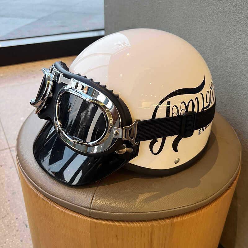 Retro 3C Certified Half Motorcycle Helmet for Men & Women - Summer Sun Protection Skull Cap