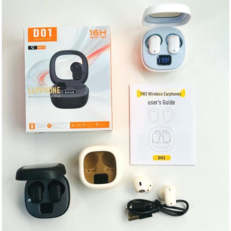 New True Wireless Bluetooth Headphones: Semi-In-Ear, Lightweight, Long Battery Life, Unisex