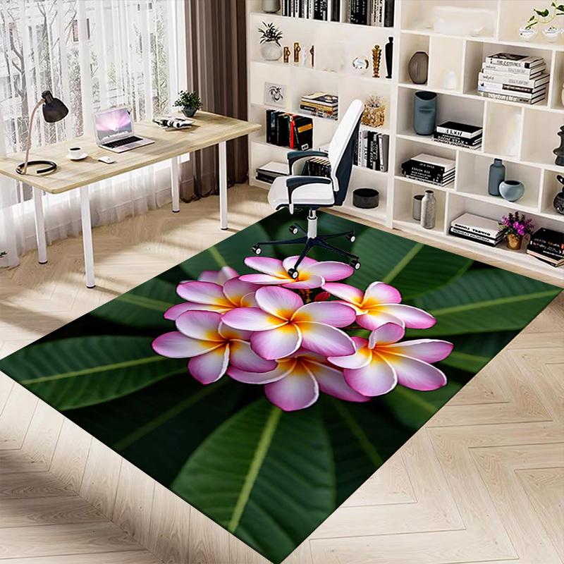1PC Flores de Plumeria Extra Grandes Alfombra de Piso Antideslizante, Oficina, familia, dormitorio, Estudio Alfombra de Área Grande Alfombras de Interior, , Colores Vibrantes