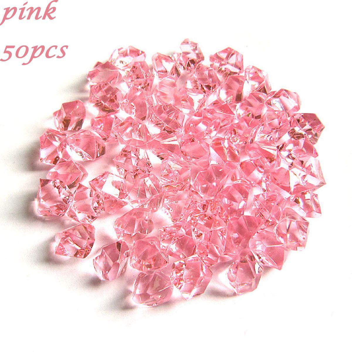 

Кристальные ледяные кубики украшения, украшение для аквариума, искусственные камни, булыжники, наполнитель для вазы, галька розовый