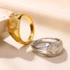 Stainless Steel Sun Smile Rings Gold Finger Rings For Women Classic Fashion Couple Jewelry Best Friend Gift Wholesalers