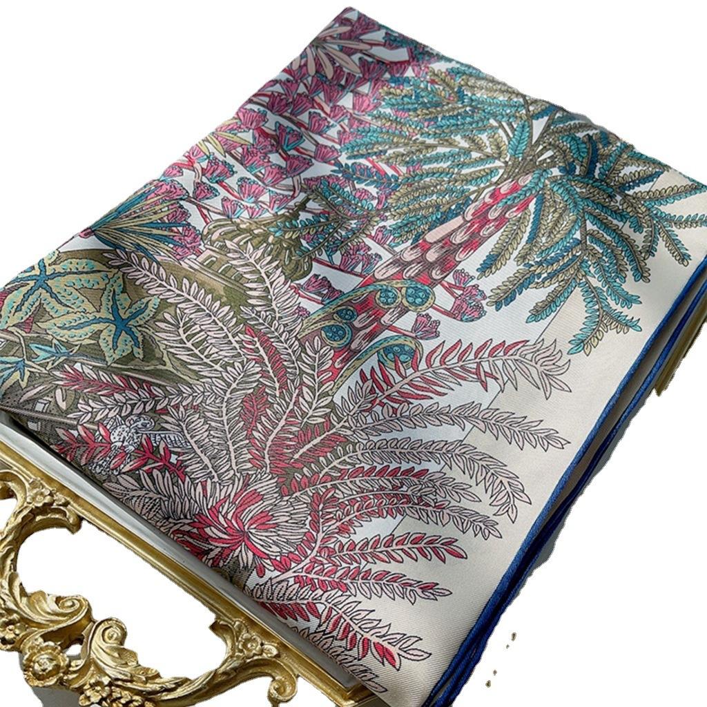 Beautiful Sintra Garden! Light Luxury Twill Square Scarf Silk Silk Scarf Women'S Spring Versatile Mulberry Silk Scarf Shawl