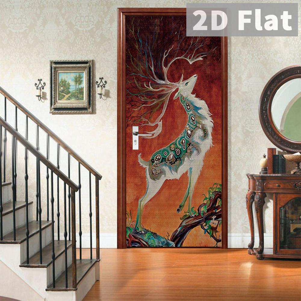 76Style 77/90cm Self-Adhesive Door Stickers Removable Wall Sticker Scenery Wallpaper Stone Stair Murals for Doors Modern Home Decor