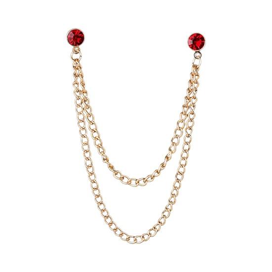 Pánský odznak Špendlík drahokamu Dekor Dvojité řetízky Protiskluzové Oblékání Leštěný kabát Límec Špendlík Kabát Brož Oblečení pro dospělé Klobouky Tašky Šperky