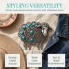 Retro Style Hollow Sheep Brooch Antique Silver Turquoise Stone Lapel Pin Clothing Decor for Women Formal Evening Dress