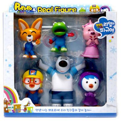 Pororo & Friends Character Real Figure 6 Pcs Set Petty Eddy Crong Poby Loopy
