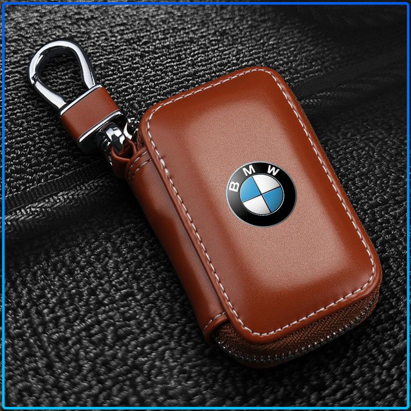 1Pcs Leather Emblem Car Key Case Keychain Zipper Key Case Bag For BMW M Performance 1 3 5 7 Series M3 M4 M5 M6 X1 X3 X5 X6 X7 E30 E34 E36 E39 E4