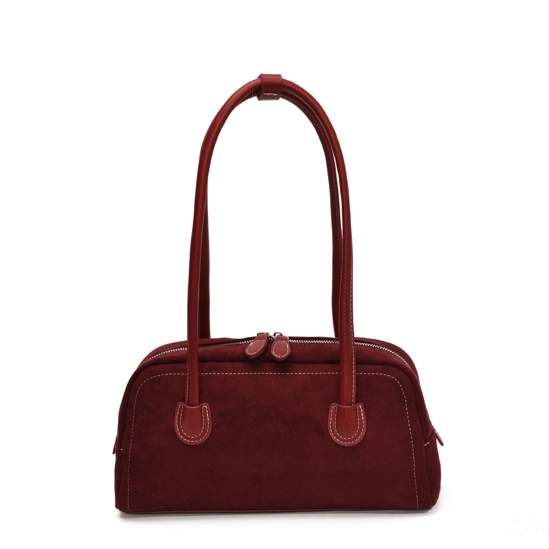 

Korean version niche design women s bag 2025 new baguette bag simple and versatile shoulder underarm bag Boston bag красный