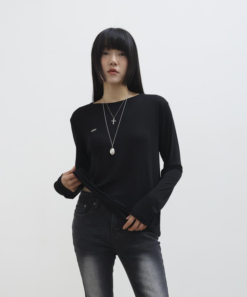 Millieonkoleu Soda Loose Fit Long Sleeve T-Shirt_Black