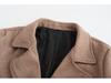 Men's Mid-Length Plaid Wool Coat - Double-Breasted, Cotton-Padded Jacket