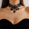 Vintage Wide Version Short Lace Neck Chain Women, Fashion Trendy Collarbone Chain Necklace Sexy Collar