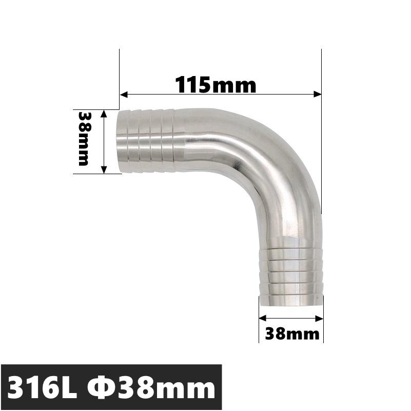 

High Qulity 12.7 14 16 19 25 32 38 45 51 57 63 76 89 102mm Hose Barb Tail Elbow 304 316 Stainless Sanitary Pipe Fitting Homebrew