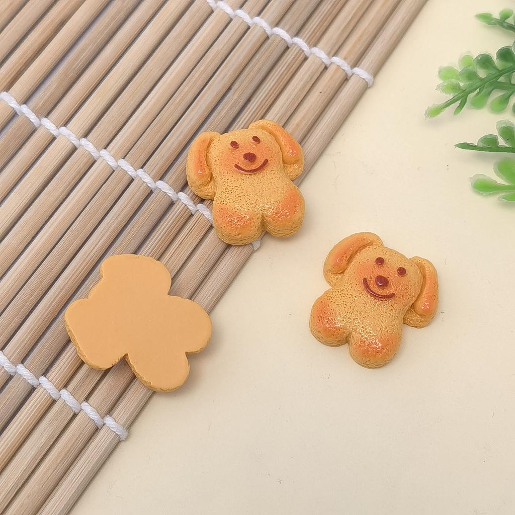 Cartoon Small Animal Baked Cookies Resin Charms Lovely Cat Dog Shape Bear Biscuits Pendant DIY Earring Jewelry Make