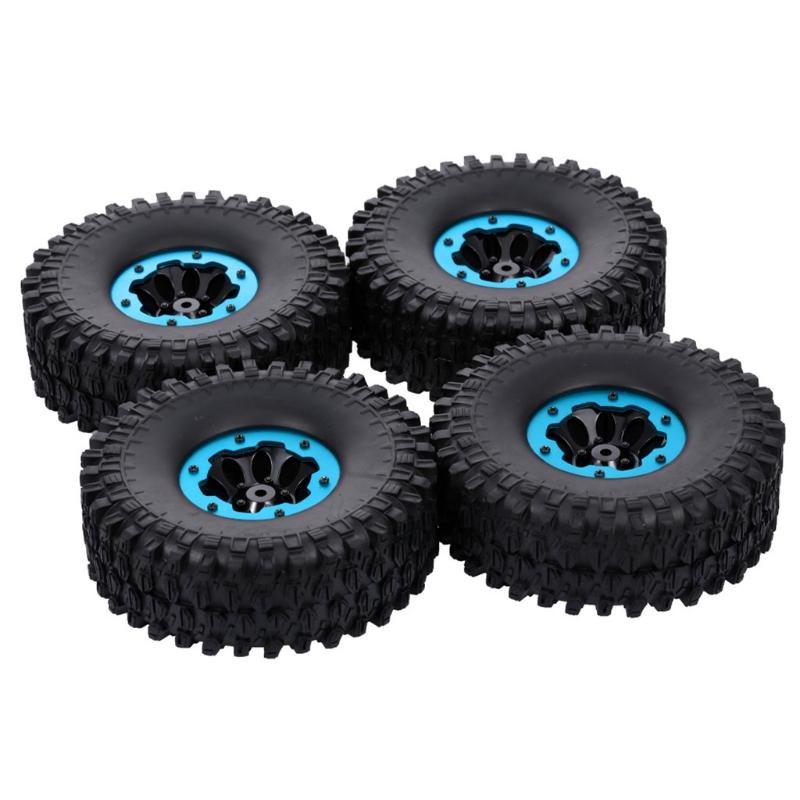 

4PCS RC Climber 1.9 Wheel Rims Beadlock Rubber Wheel Tire Heavy Bearing & Grip Spare Part of 1:10 Tamiya TRX4 D90 Redcat