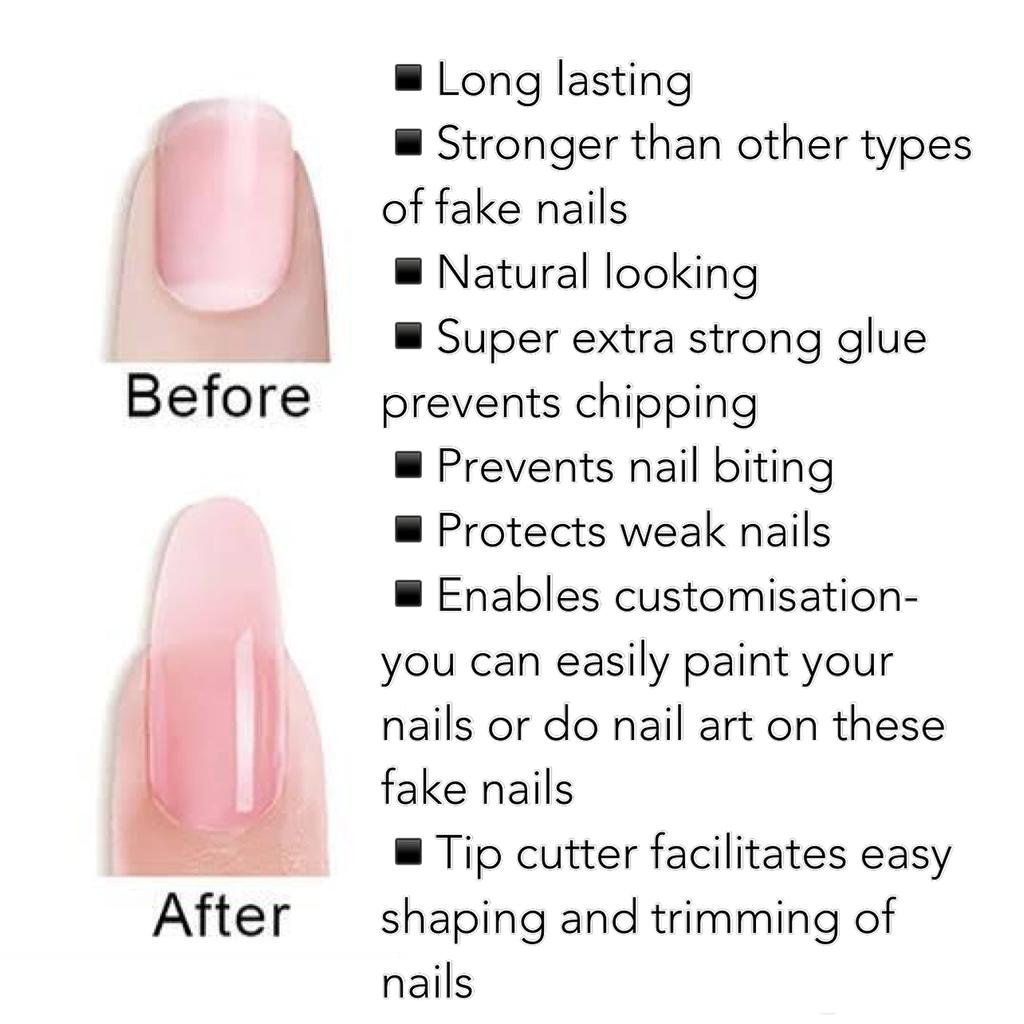 Coslifestore-Pack of 500 false tips- Acrylic nails for Nail art and Nail extensions with tip box, tip cutter and 10ml nail glue with brush applicato
