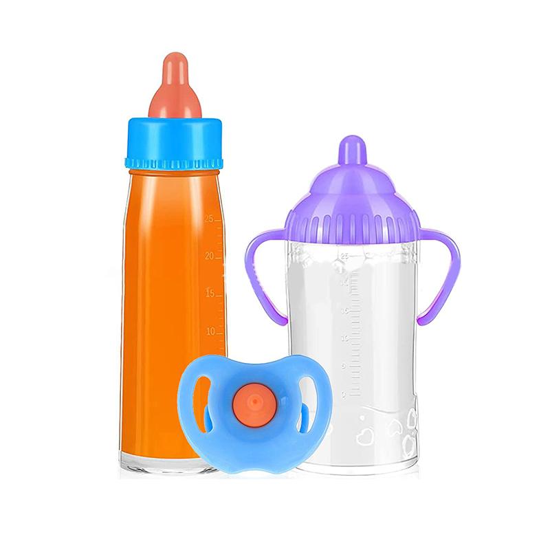 1 Set Baby Care Toy Baby Doll Feeding Bottle Kit Stroller Milk And Juice Bottles With Pacifier Prop For Baby Dolls