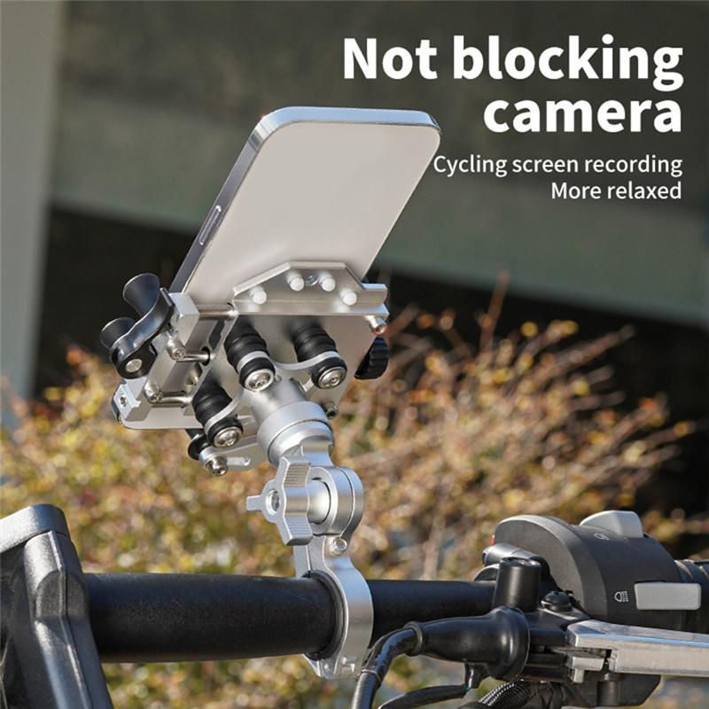 Precise Phone Stand Shock-Absorbing 360° Rotary Adjustable Formotorcycle Pedal Electric Vehicle Universal Navigation Bracket Sil
