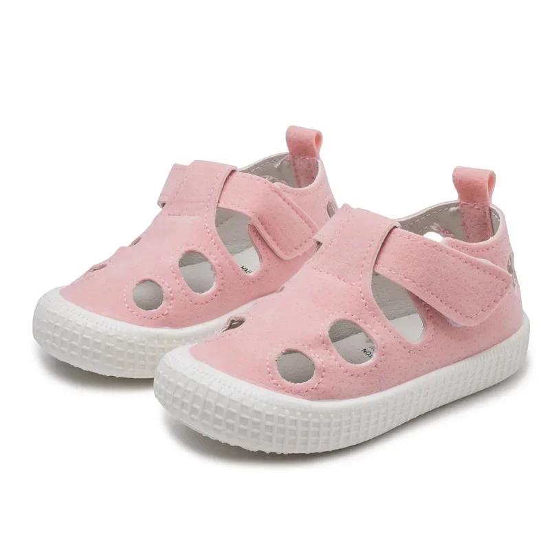 Kids Half Sandals Boys Sports Casual Shoes Cut-outs Hollow Fashion 2025 New Spring Summer Toddlers Children Girls Sandals 21-30