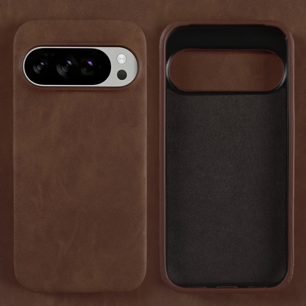 Fashion Solid Color Leather Case For Google Pixel 10 9 Pro XL 8 8A 7 7A 6 6A Pro Luxury Shockproof Armor Hard Back Cover Funda