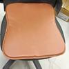 Noora Lambskin Leather SQUARE TAN CHAIR Pad | Curvy Shape Rounded Edge Chair Pad |Dining Seat Pad for Home and Office | Housewarming Gifts |
