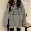 2024 Autumn Women's Loose Korean Style Thin Hooded Sweatshirt