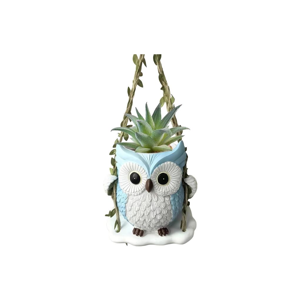Cute Flower Pot - Swinging Owl Resin Home Decor, Animal Flower Pot, Suitable For Indoor Plants, Indoor And Outdoor Gardens, Terraces, Porches, Etc.