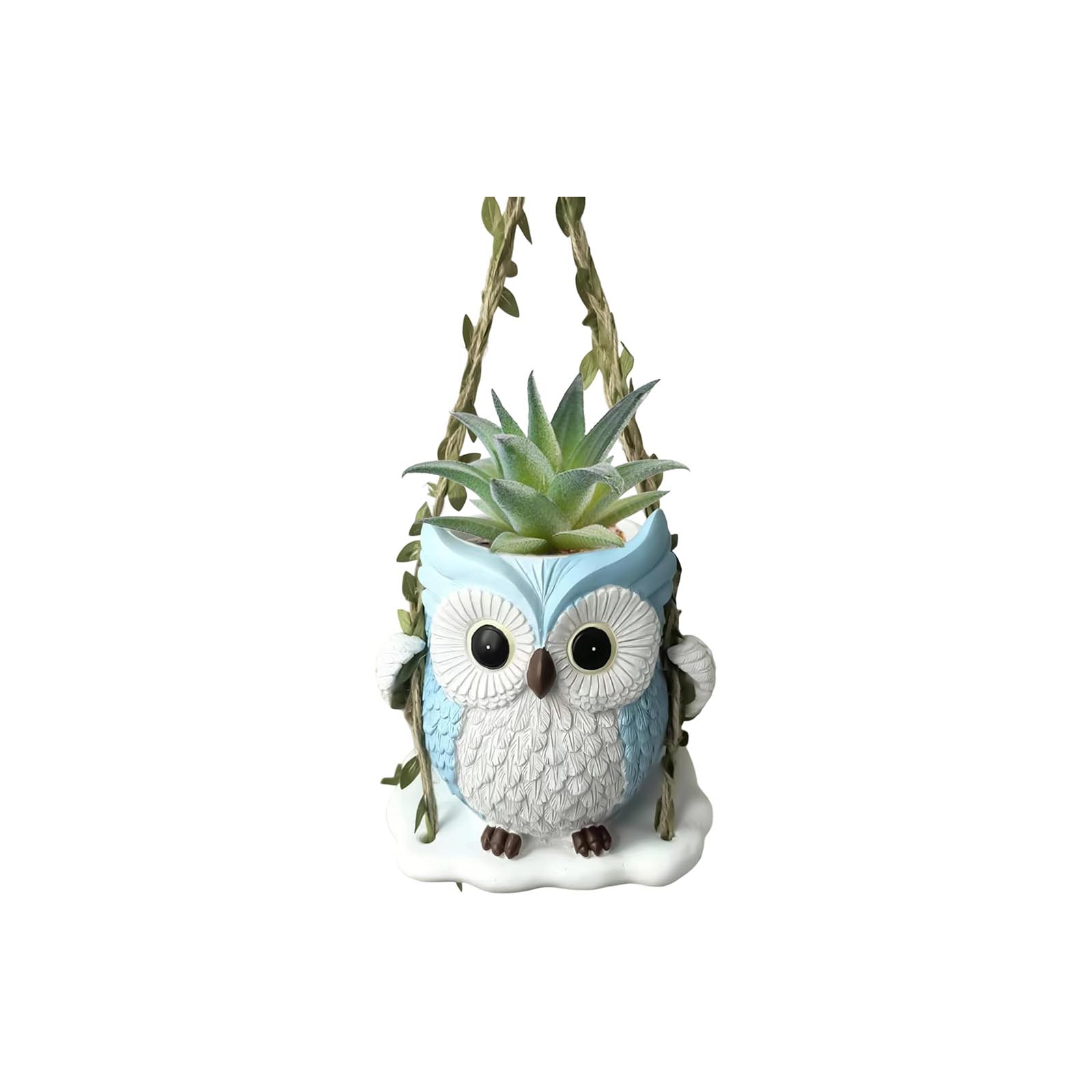 

Cute Flower Pot - Swinging Owl Resin Home Decor, Animal Flower Pot, Suitable For Indoor Plants, Indoor And Outdoor Gardens, Terraces, Porches, Etc. One Size