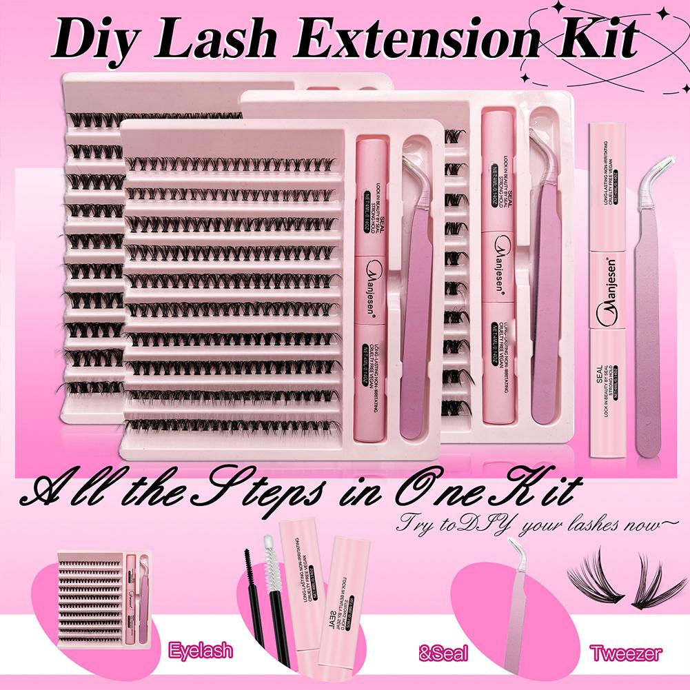 Lashes Clusters Set Extensions Kit Large Capacity Fake Eyelashes Clusters Makeup Tools For Gluing Lashes Gluing Glue