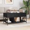 Coffee Table Black Oak Look 100 X 55 X 48.5 Cm