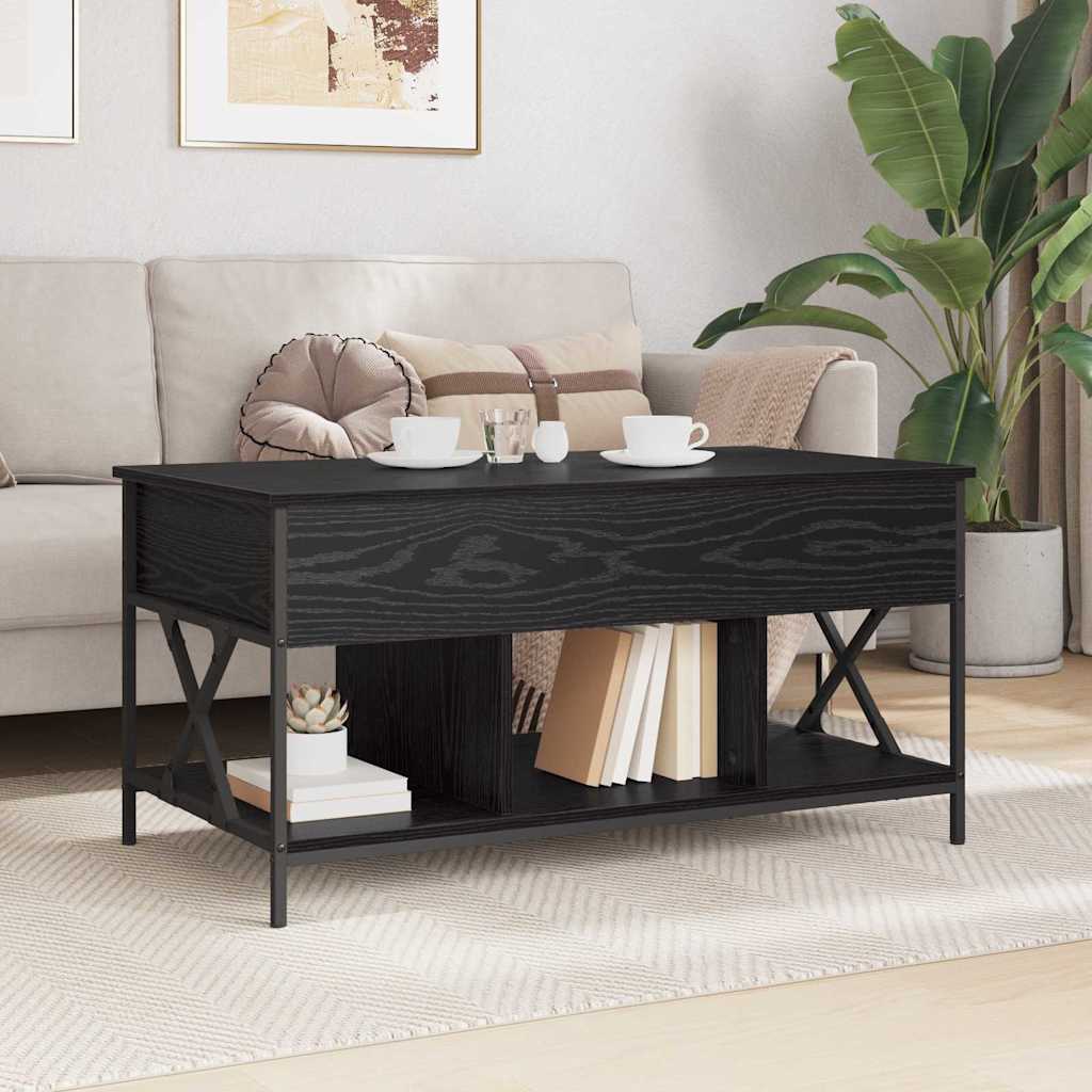 Coffee Table Black Oak Look 100 X 55 X 48.5 Cm