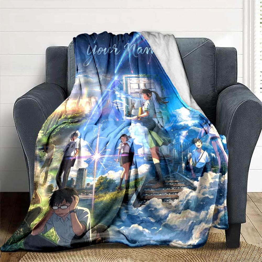 Name Custom Suzume Print Flannel Blanket High Quality Warm Comfortable Cover for All Seasons Perfect for Gifts Home Decor