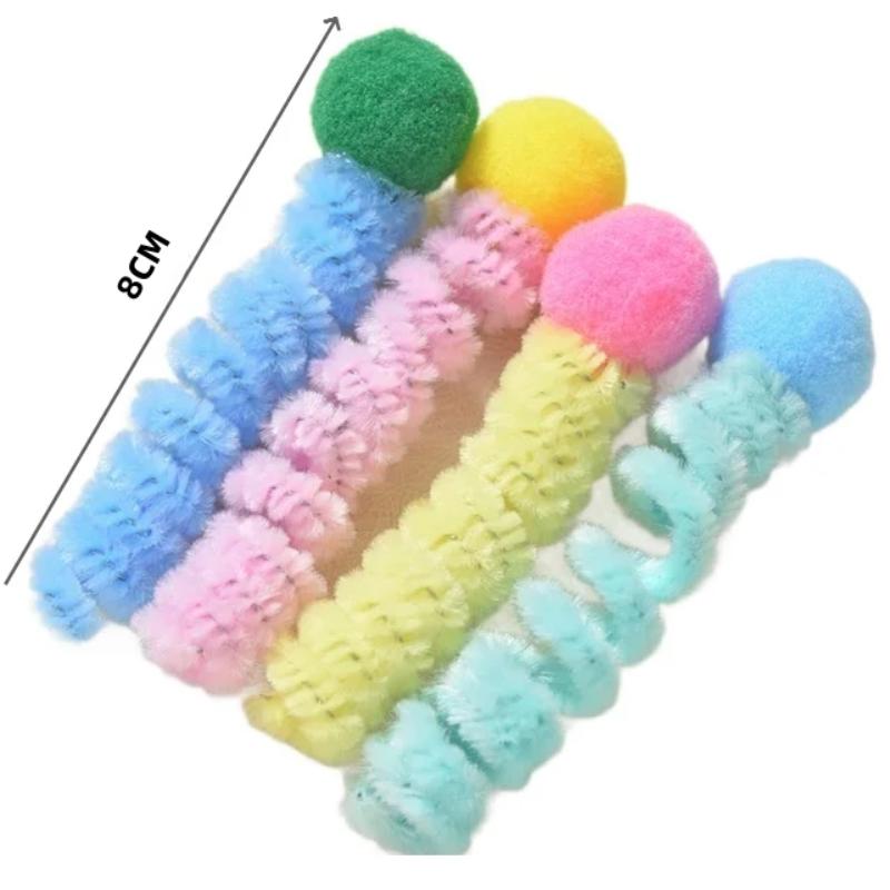 4Pcs Cat Spring Toys Interactive Pet Toys for Cats Colorful Random Color Designed for Cats' Solo Play, Relieves Boredom Feline