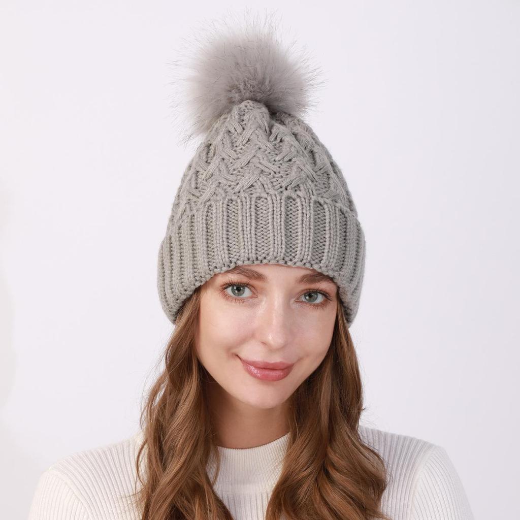 Dámska plyšová čiapka zo zhrubnutej vlny jeseň zima vonku chladuvzdorná pletená čiapka udržujúca teplo