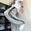 Loose quick-drying pants men's summer thin American trendy brand wide-leg three-bar paratrooper pants men's sports casual trousers