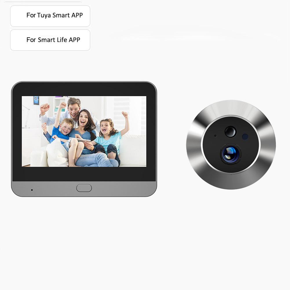 Wireless Apartment Door Peephole Camera 4 3 Inch Monitor PIR Motion Detection