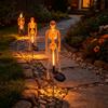 Solar Powered Path Lighting 3D Skeleton Halloween Garden Lamp, Spooky Human Pathway Glowing Lawn Ornaments for Parties Lights, Waterproof Resin