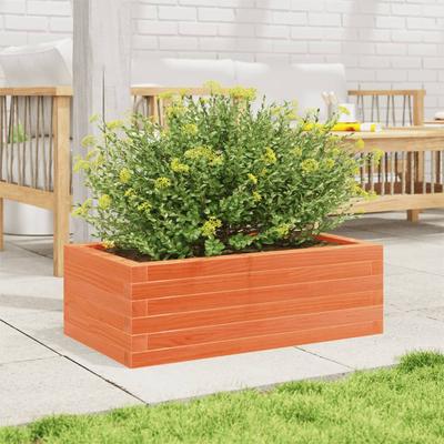 Plant Pot Wax Brown 70 X 40 X 23 Cm Solid Pine Wood