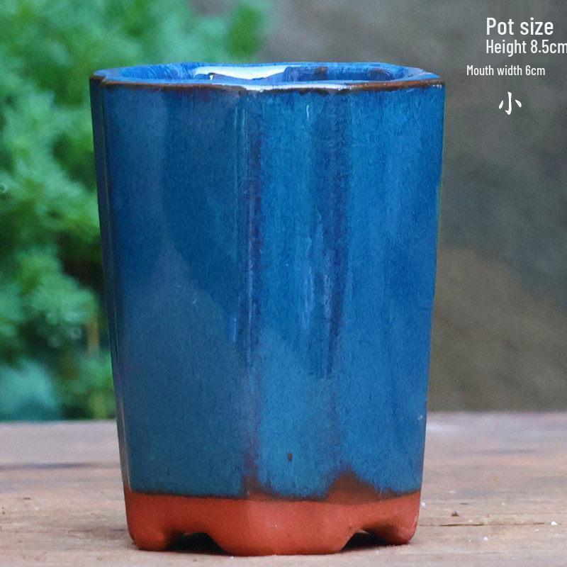 Yixing Zisha Coarse Pottery Flower Pot with Feet: Large Ceramic Succulent Planter for Green Plants & Flowers.