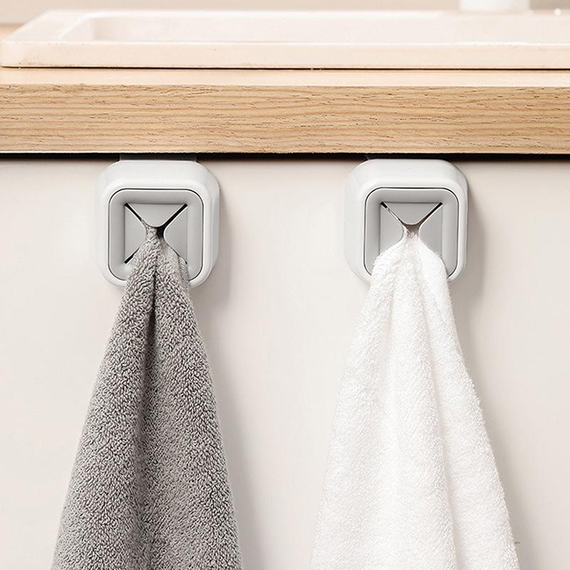 2Pc Punch Free Towel Plug Holder Bathroom Organizer Rack Towels Storage Wash Cloth Clip Bathroom Accessories Kitchen Accessories