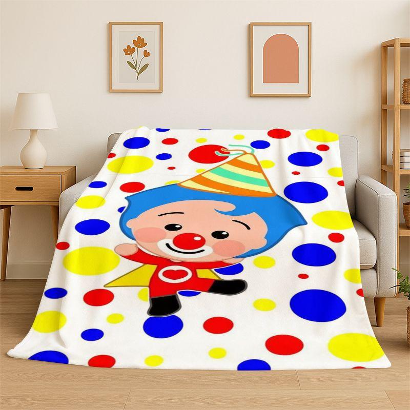 Cute Plim Plim Cartoon Soft Flannel Throw Blanket,Cozy Blanket for Bed,Couch,Sofa,Bedroom,Living Room,Travel,Picnic Camping