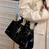 PU Leather Gothic Star Crossbody Bag Large Capacity Y2K Shoulder Bag  Girls