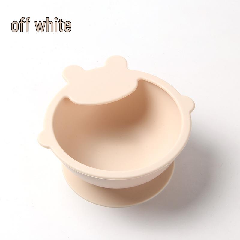 Silicone Bear Suction Baby Plate - Anti-Fall, Compartmented Self-Feeding Bowl